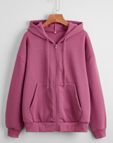 Comfortable Solid Color Long Sleeved Hoodie