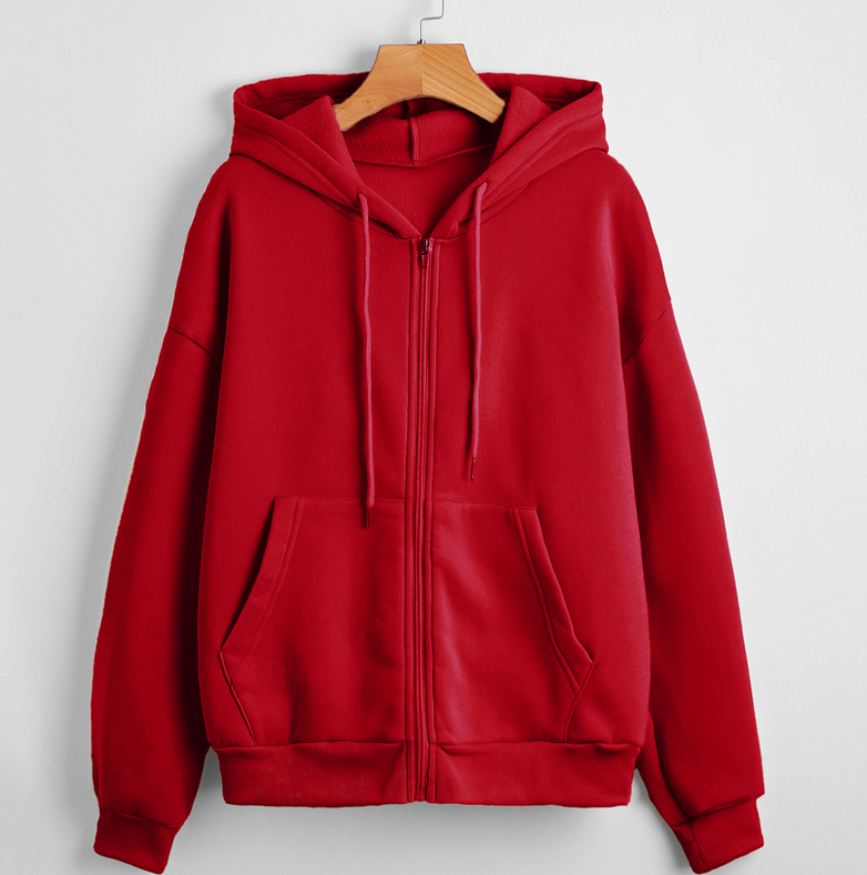 Comfortable Solid Color Long Sleeved Hoodie