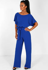 Dinazah Lace-up Short Sleeved Jumpsuit