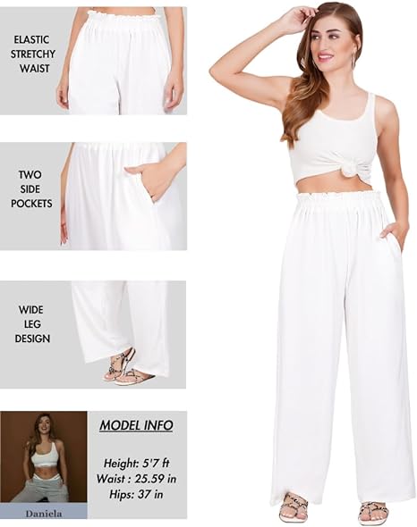 Dinazah High Waist Palazzo Pants for Women