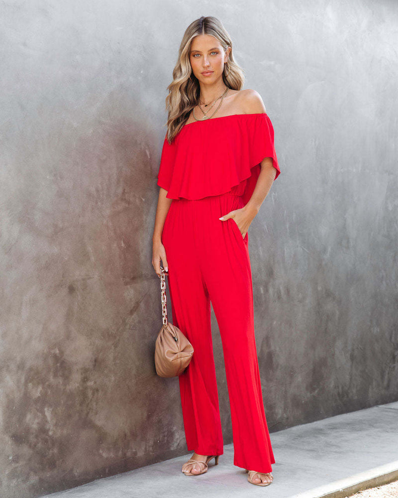 Dinazah Clothing Off Shoulder Elegant Baring Jumpsuit