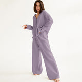 Dinazah V-neck French Long Sleeve Pajamas