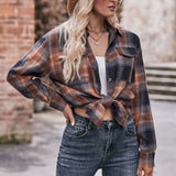 Dinazah Oversize Loose Plaid Shirt