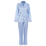 Dinazah Blue Feather Detachable Long Sleeve Shorts Pajamas