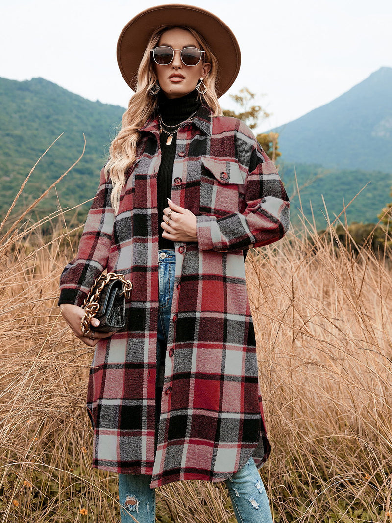 Dinazah Plaid Trench Coat