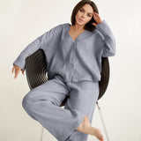 Dinazah V-neck French Long Sleeve Pajamas