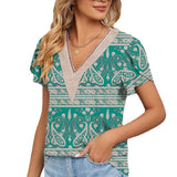 Dinazah V Neck Short Sleeve T-Shirt Top