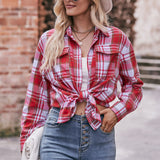 Dinazah Oversize Loose Plaid Shirt