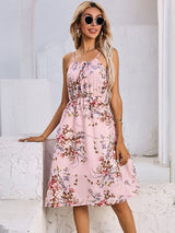 Dinazah Women Sleeveless Strap floral Dress