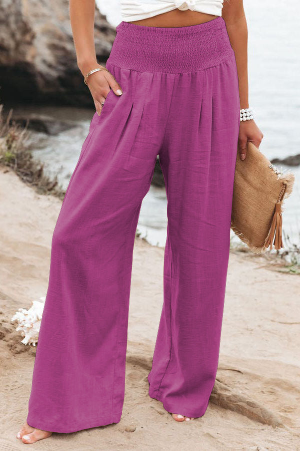 Dinazah Linen Waist Wide Leg Pants