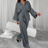 Dinazah Print Pajamas Nightgown Pajama Pants Set