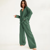 Dinazah V-neck French Long Sleeve Pajamas