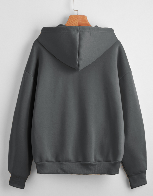 Comfortable Solid Color Long Sleeved Hoodie