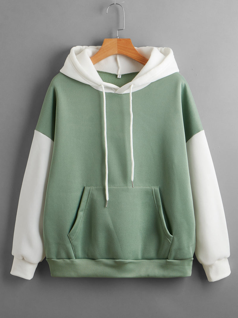 Fashionable Korean Contrast Color Hoodie