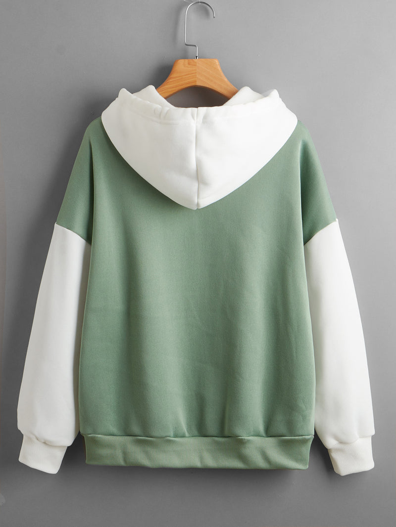 Fashionable Korean Contrast Color Hoodie