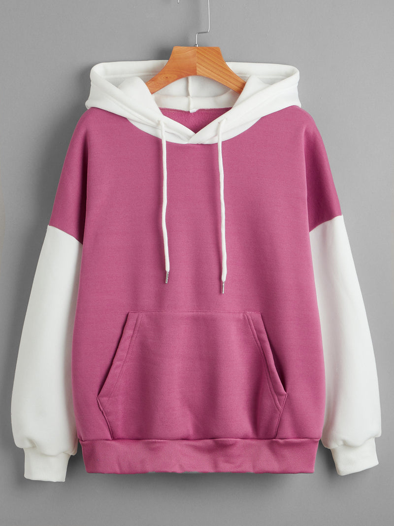 Fashionable Korean Contrast Color Hoodie