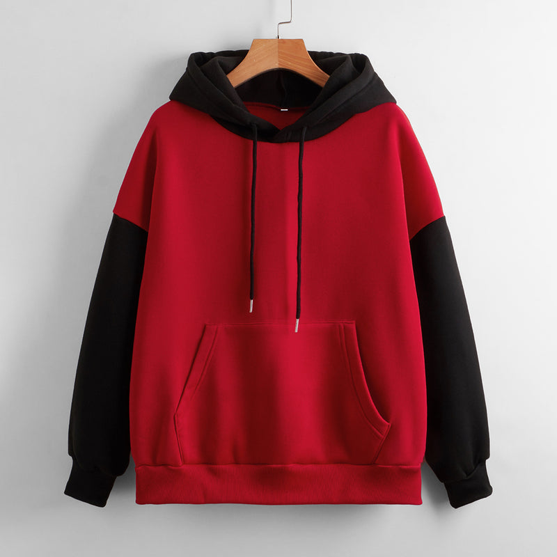 Fashionable Korean Contrast Color Hoodie