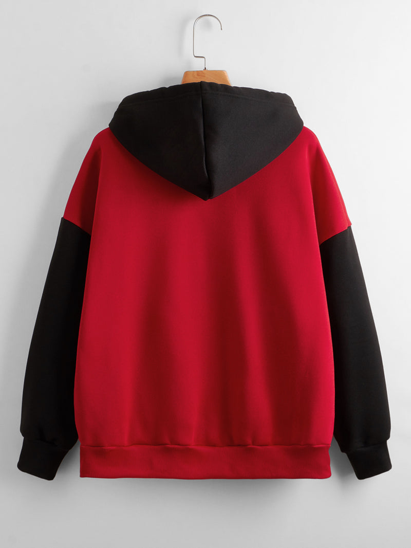 Fashionable Korean Contrast Color Hoodie