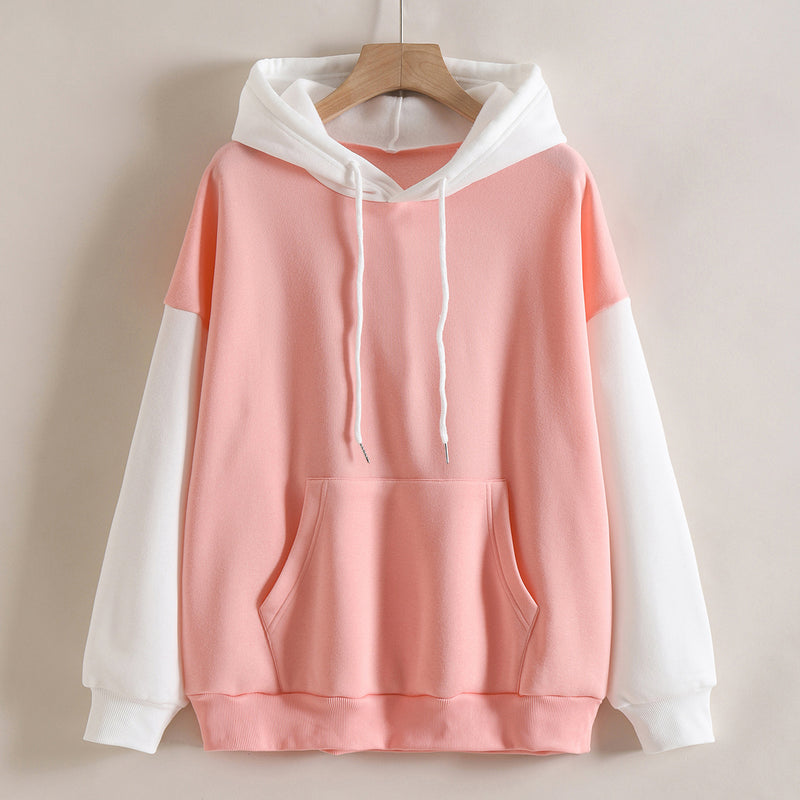 Fashionable Korean Contrast Color Hoodie