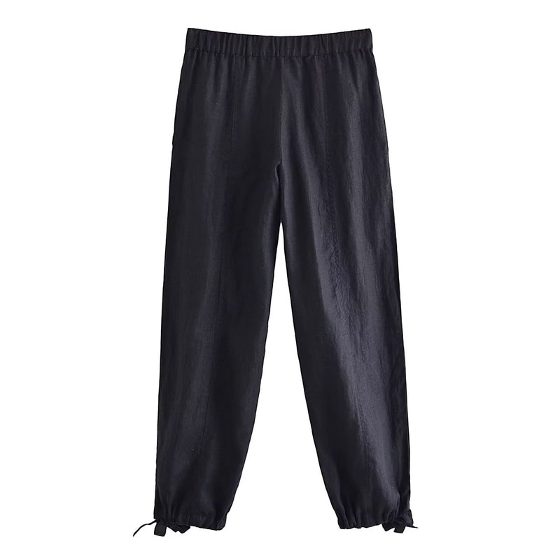 Dinazah Elastic Waist Linen Pants