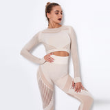 Dinazah Hollow-out Long Sleeve Yoga Clothes