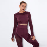 Dinazah Hollow-out Long Sleeve Yoga Clothes