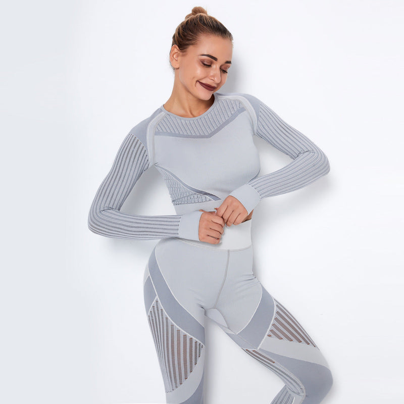 Dinazah Hollow-out Long Sleeve Yoga Clothes