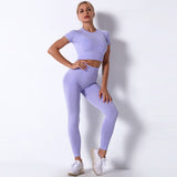 Dinazah Workout Short Sleeve Trousers Suit