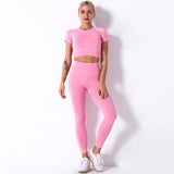 Dinazah Workout Short Sleeve Trousers Suit