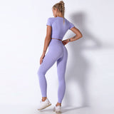 Dinazah Workout Short Sleeve Trousers Suit