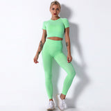 Dinazah Workout Short Sleeve Trousers Suit