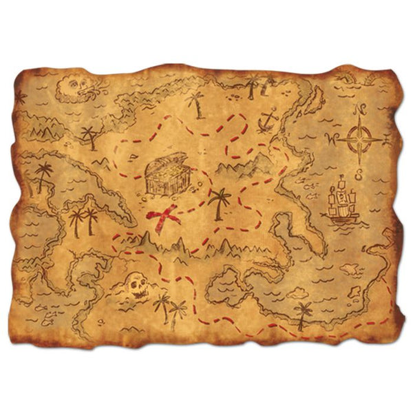 Plastic Treasure Map Party Accessory (1 count) (1/Pkg)