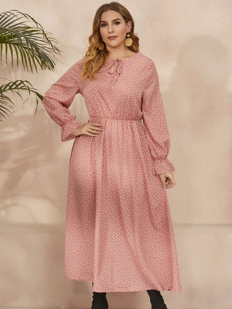 Dinazah Plus Size Loose-Fitting Long Sleeve Dress