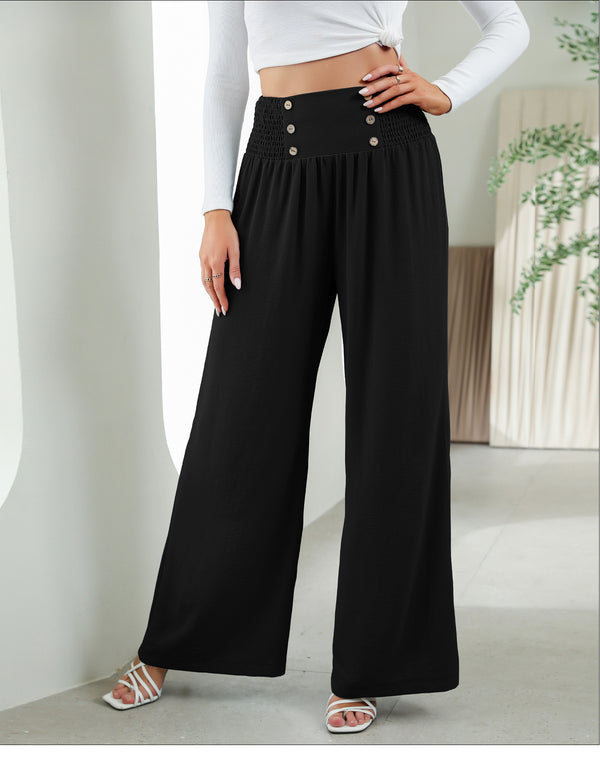 Dinazah Elastic Waist Casual Pants