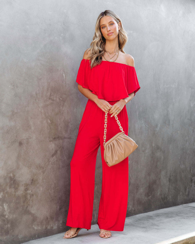 Dinazah Clothing Off Shoulder Elegant Baring Jumpsuit