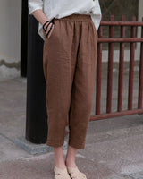 Dinazah Linen Slimming Cropped Pants