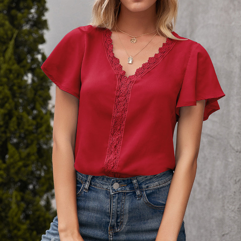 Dinazah V-neck Casual Loose Top