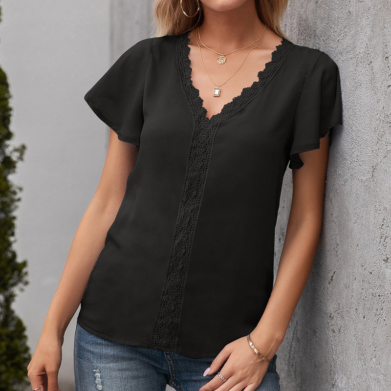 Dinazah V-neck Casual Loose Top