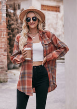 Dinazah Oversize Loose Plaid Shirt