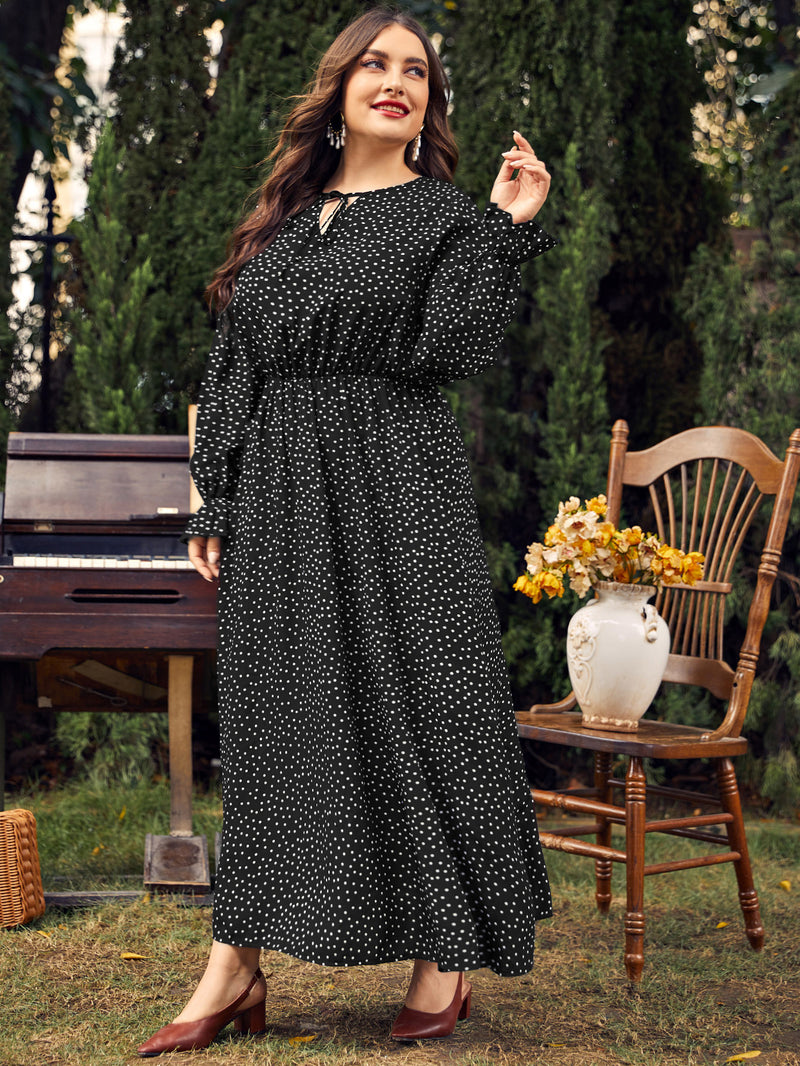 Dinazah Plus Size Loose-Fitting Long Sleeve Dress