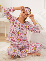 Dinazah Night Suit with Eye Mask Three-Piece Set