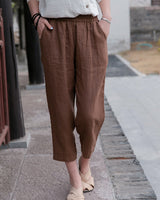 Dinazah Linen Slimming Cropped Pants