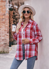 Dinazah Oversize Loose Plaid Shirt