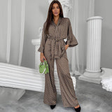 Dinazah Print Pajamas Nightgown Pajama Pants Set