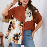 Dinazah Plus Size Loose Printed Top