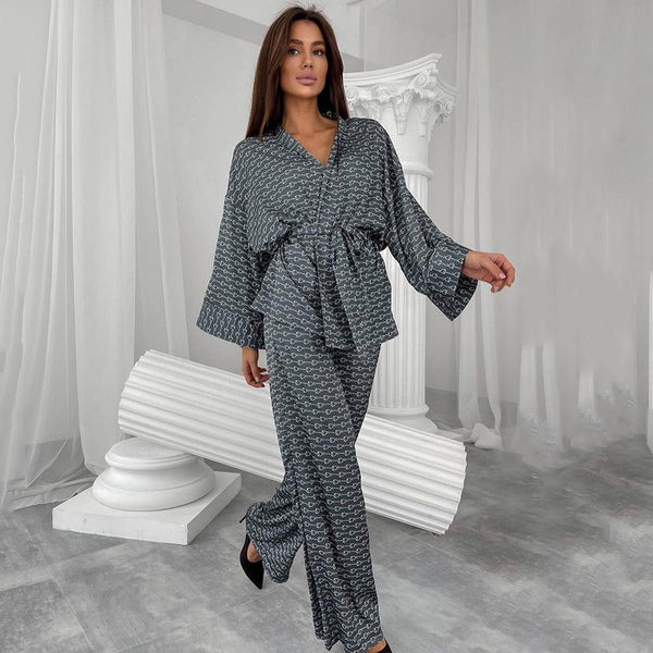 Dinazah Print Pajamas Nightgown Pajama Pants Set