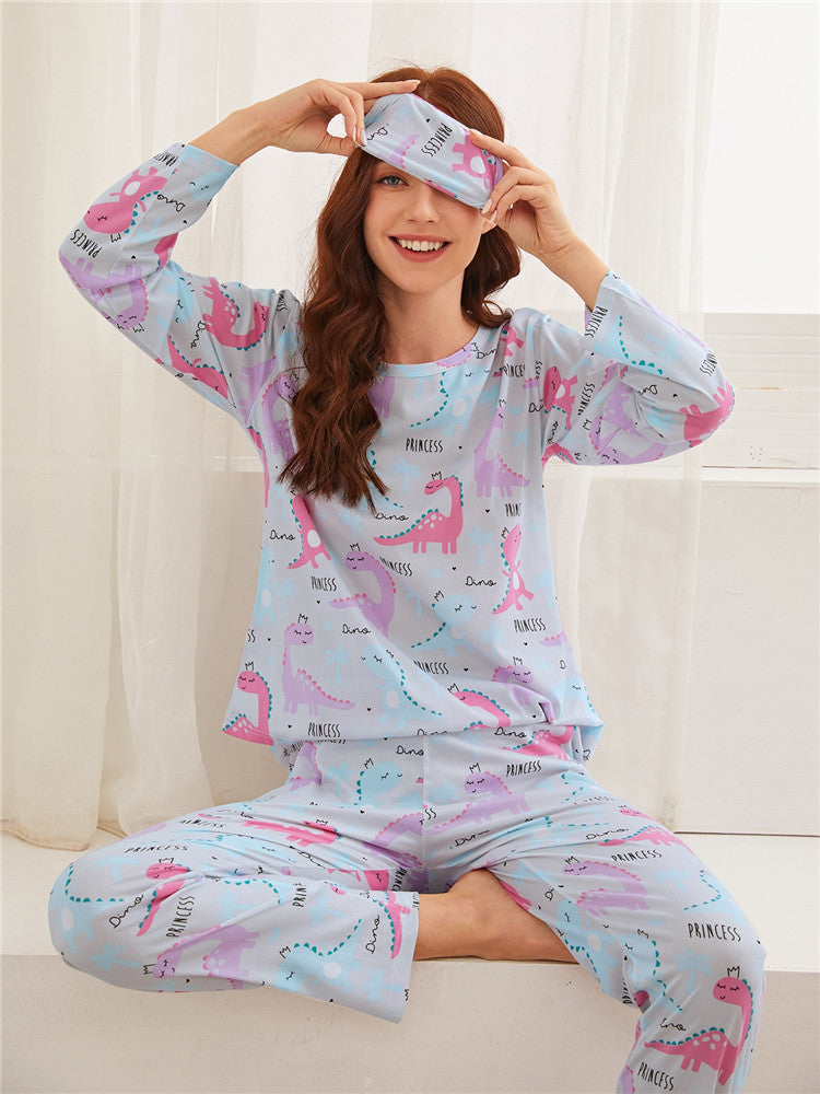 Dinazah Night Suit with Eye Mask Three-Piece Set