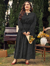 Dinazah Plus Size Loose-Fitting Long Sleeve Dress