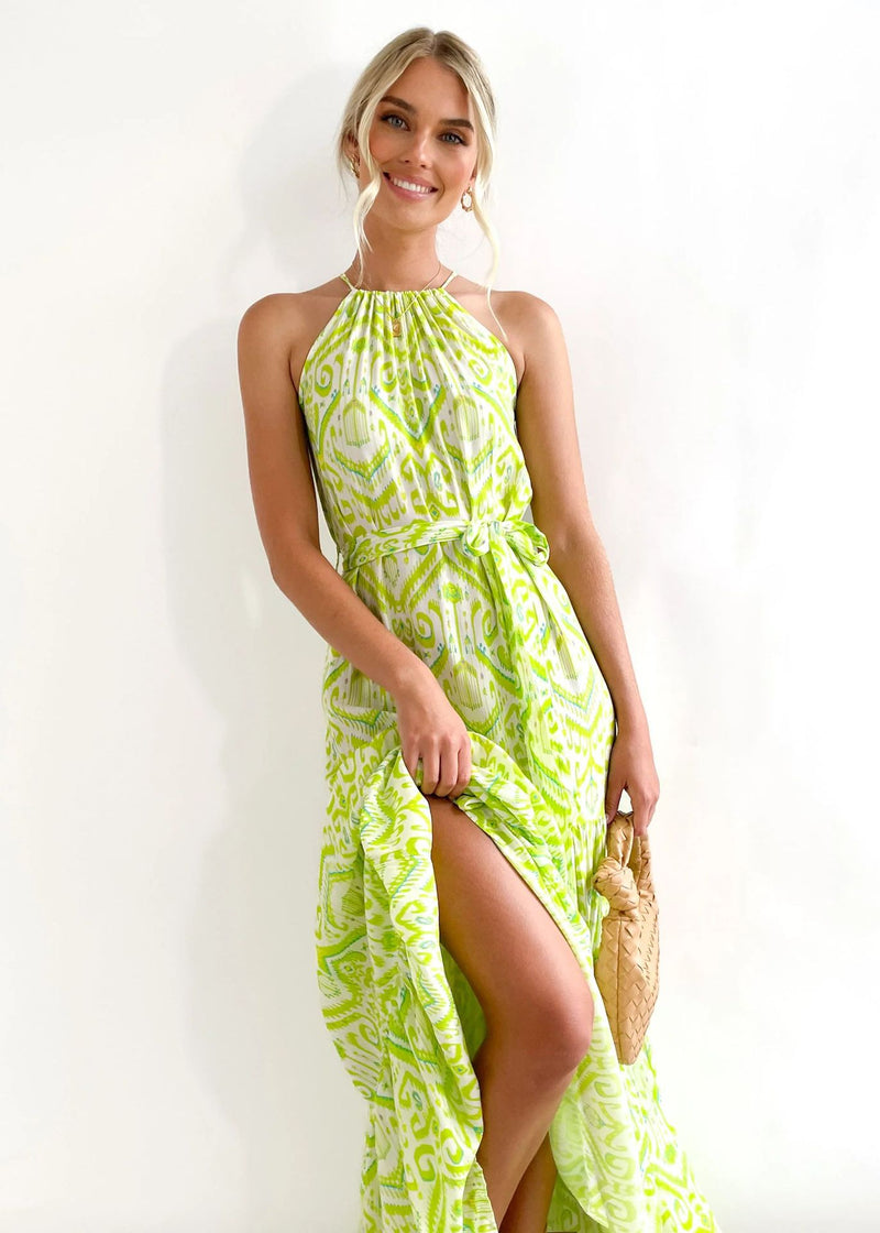 Dinazah Bohemian Printed Halter Dress